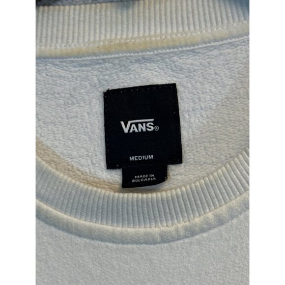 Vans Mens White Crewneck Sweatshirt Medium - Picture 3 of 4